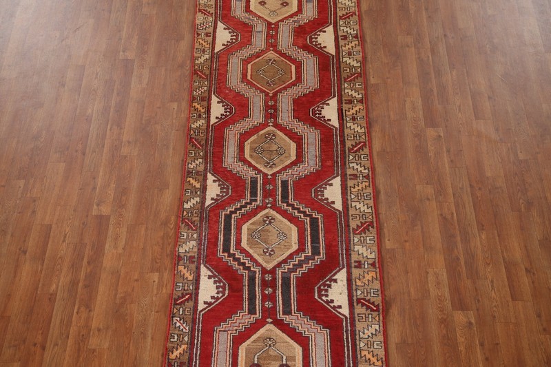 Vintage Geometric Traditional 12 ft. Runner Rug 3x12 Handmade Woo for Hallway gallery