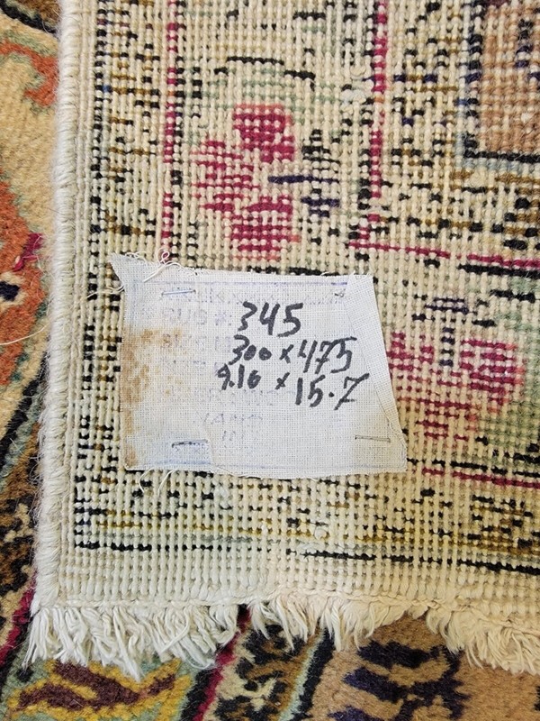 Antique Oriental Hand-Knotted Wool Area Rug Ivory/Red/Blue 9'10" x 15'7" gallery
