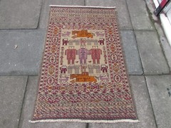 Fine Vintage Traditional Hand Made Oriental Brown Red Wool Somak Kilim 141x92cm