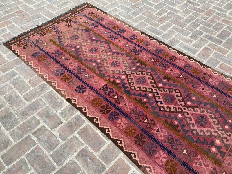 5x10 ft Afghan Geometric Handwoven Oriental Ghalmori Turkmen Traditional Kilim gallery