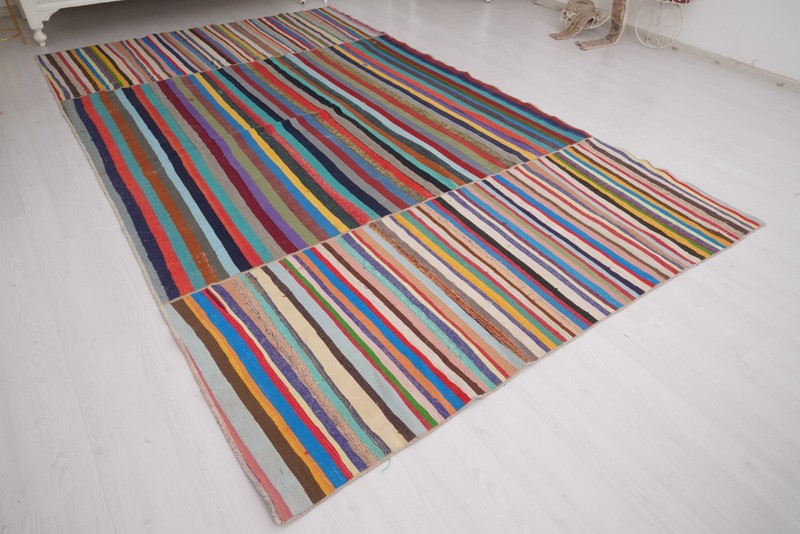 Turkish Vintage Rug 7x11 Oversize Rug Large Oushak Rug Handmade Natural Rug 811 gallery