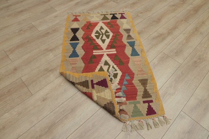 Traditional Vintage Nomadic Kilim Rug Anatolian Handwoven Ethnic Carpet 2x4 ft gallery