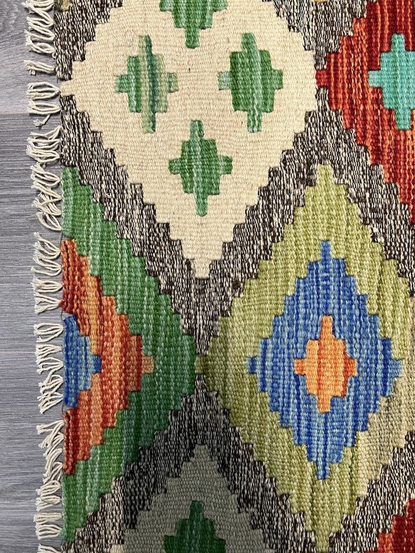 Handmade Kilim Runner wool natural colours Afghan Traditional 288cmx84cm gallery