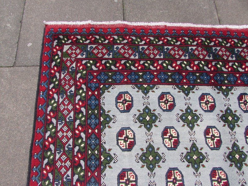 Vintage Traditional Hand Made Oriental Wool Grey Red Large Rug 301x198cm gallery
