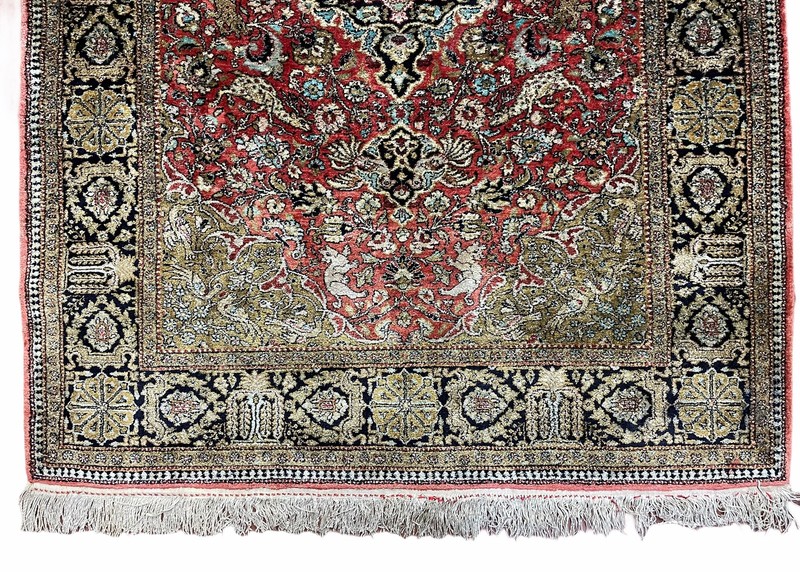 3' X 5' Vintage Fine Hand Made Turkish Oriental Silk Rug 400 KPSI Wow gallery