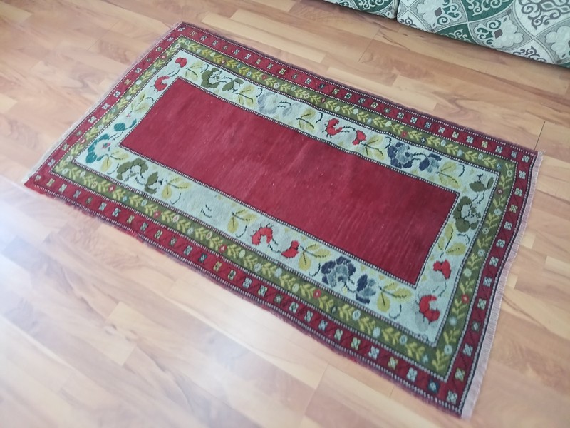 Antique Deformed Old Roses Rug Handmade rare prayer Rug Art Deco Wool Oriental R gallery