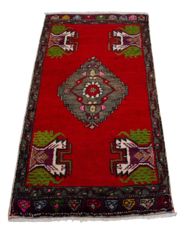 Vintage Small Oushak Rug 2x3 Hand-Knotted Colorful Turkish Wool Mat Door Mat gallery