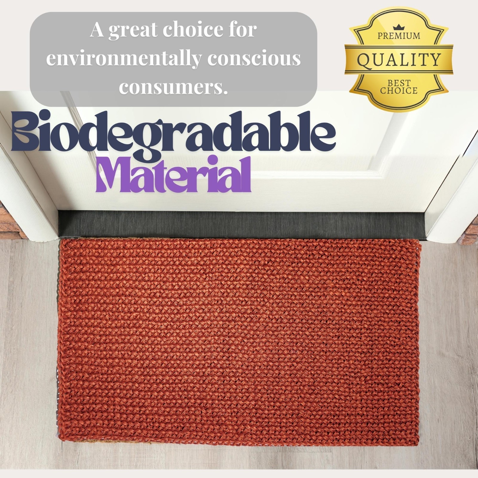 Natural Palm Fiber Entryway Rug Handmade Copper Mat Free Ship US gallery