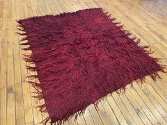 Handmade Turkish Tulu Rug , Vintage Wool Carpet , High Pile 3’6”x4’3”ft