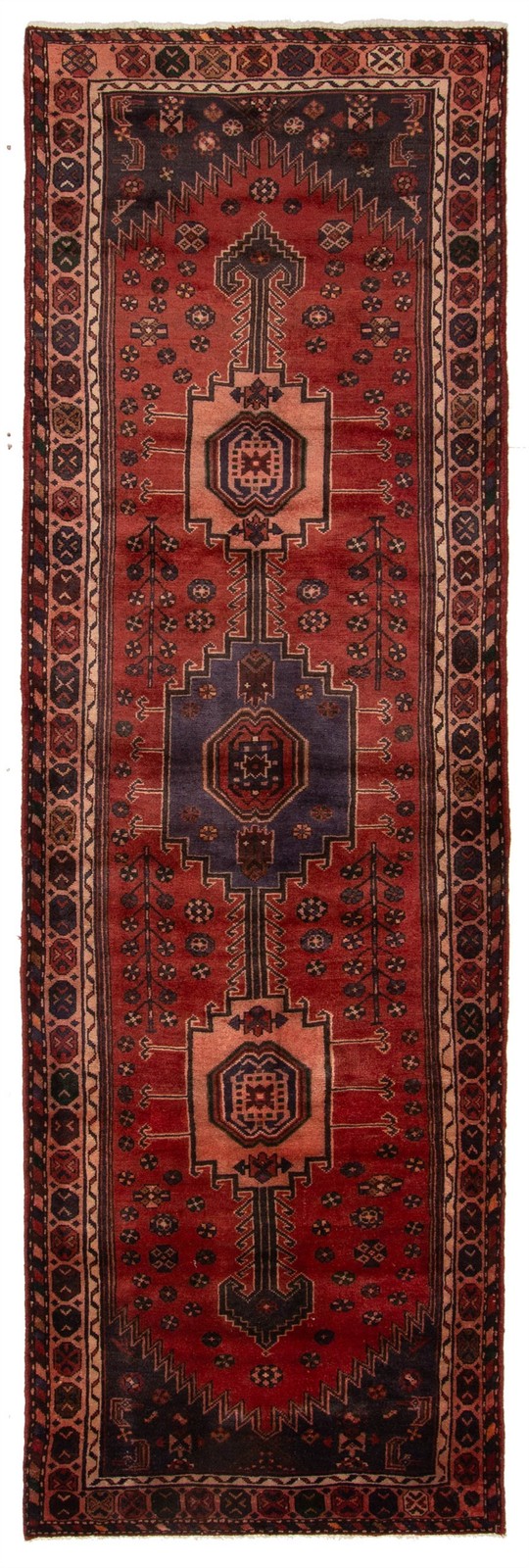 3'5" x 10'7" Vintage Hand-knotted Runner Rug Traditional Oriental Wool Carpet gallery