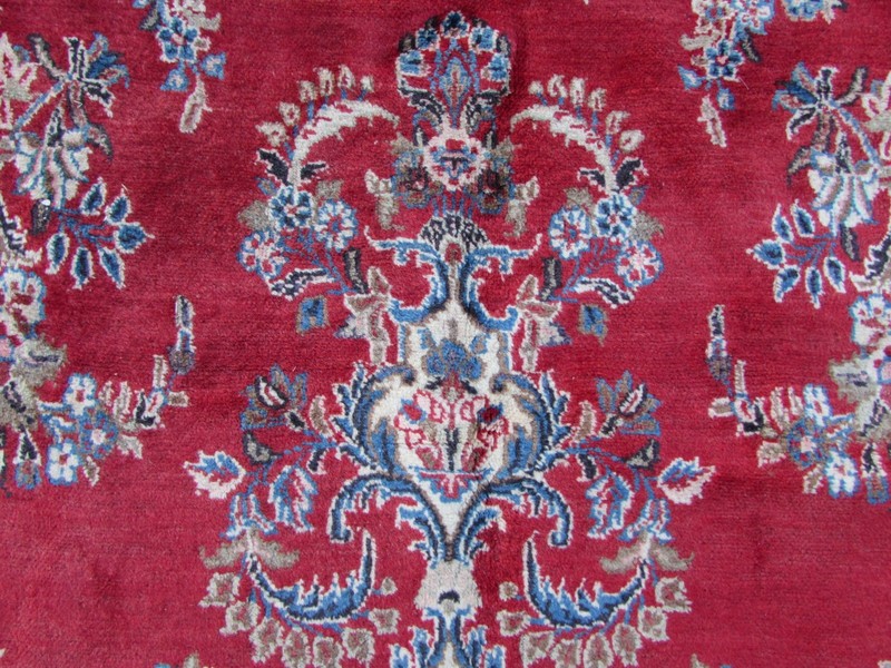 Old Traditional Hand Made Vintage Oriental Wool Red Long Carpet Runner 428x223cm gallery