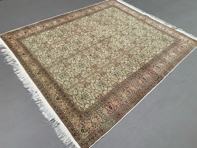 Vintage Square Turkish Rug 245x200 cm, Tribal Wool Carpet Large gallery
