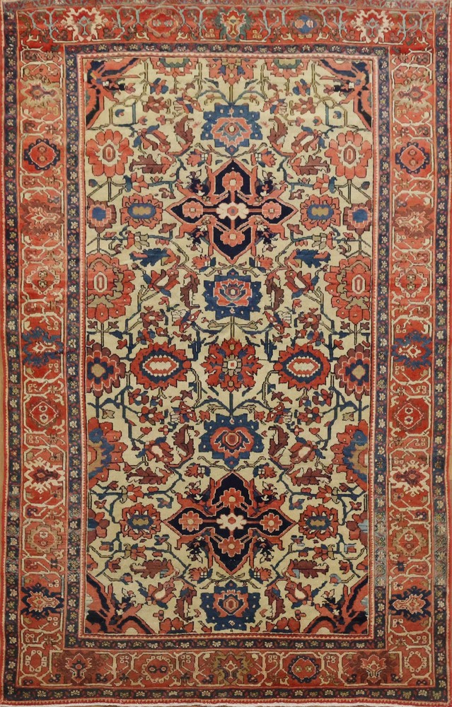 Pre-1900 Antique 4x6 Vegetable Dye All-Over Floral in Multicolor Area Rug