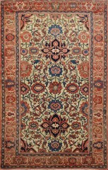 Pre-1900 Antique 4×6 Vegetable Dye All-Over Floral in Multicolor Area Rug