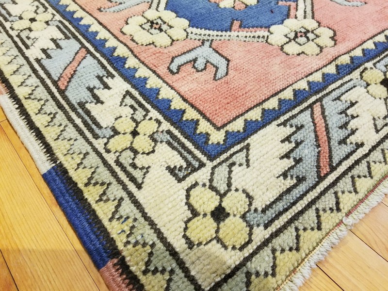 Vintage 1940-1950s Natural Dye Wool Pile Tribal Rug 2'9"×4' gallery