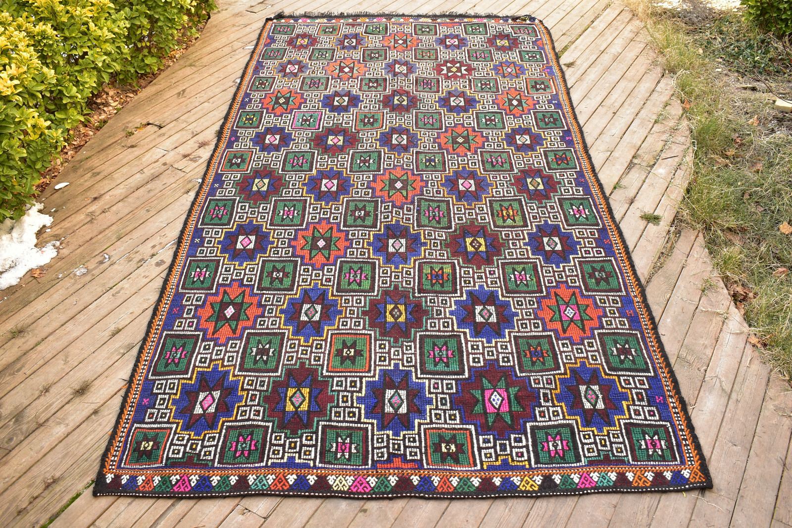 Turkish Kilim 64''x131'' Handwoven 165x335cm Adana Cicim Kilim 5x10 Vintage Rug gallery