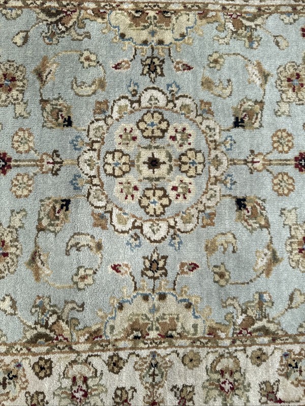 Hand Knotted 100% Wool Traditional Oriental Rug In Mint Green/Cream/Tan 2’x3’1” gallery