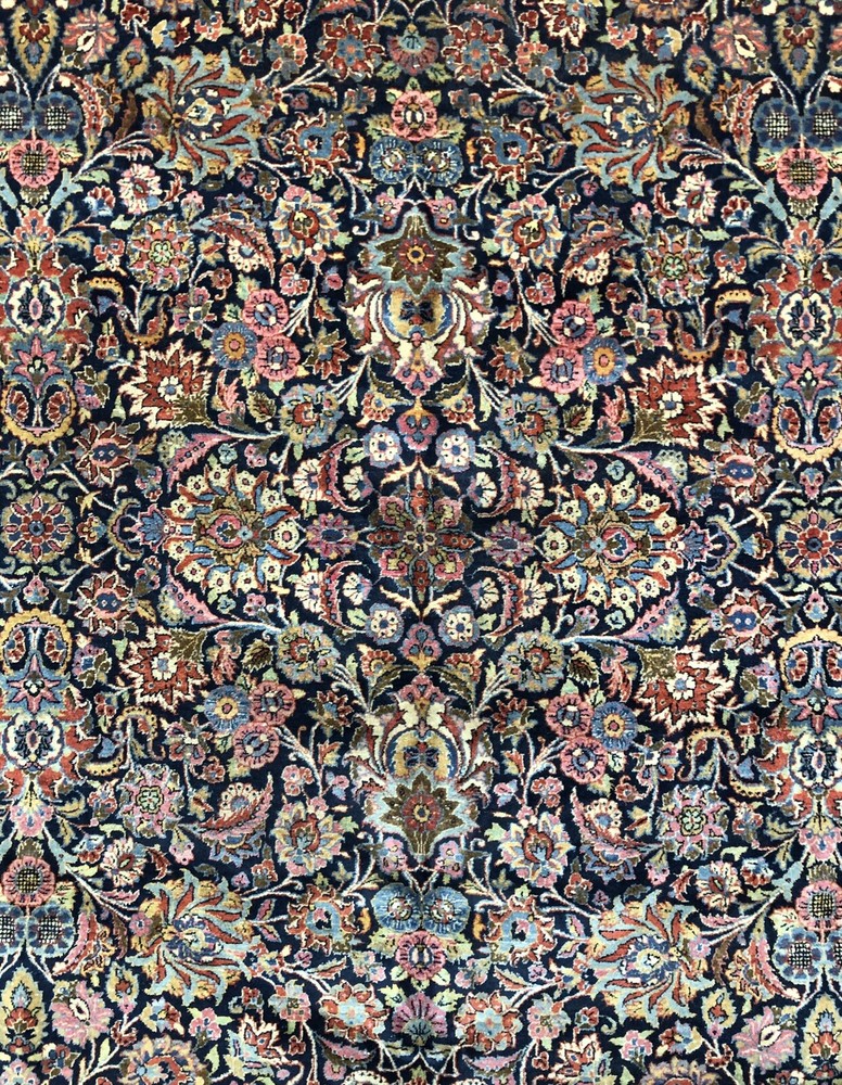 Dashing Dabir - 1920s Antique Oriental Rug - Floral Carpet - 10.5 x 17.1 ft