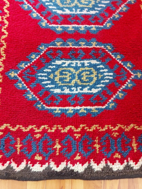 Antique red drgon Tibetan Monastery Rug Old Handmade 1850 Runner Rug Unique Rug gallery