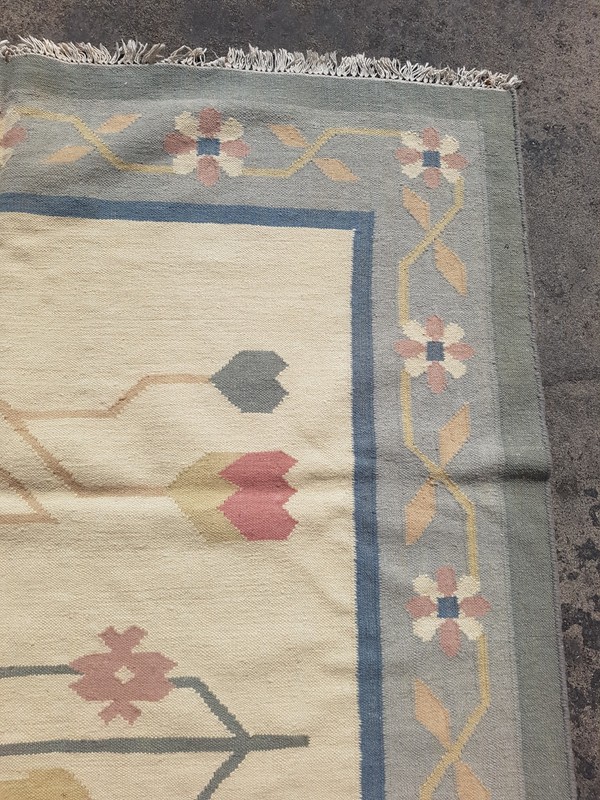 Vintage Traditional Handmade Beautiful Floral Kilim Floor Rug Carpet 290x194 cm gallery