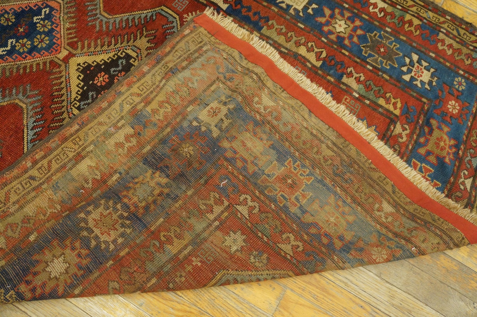 4'x6' Small Size Red Tribal Geometric Antique Late 19th Century Caucasian Kazak gallery