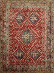 Luxurious Tribal Geometric Accent Rug 4×5 Wool Hand-knotted Traditional Carpet