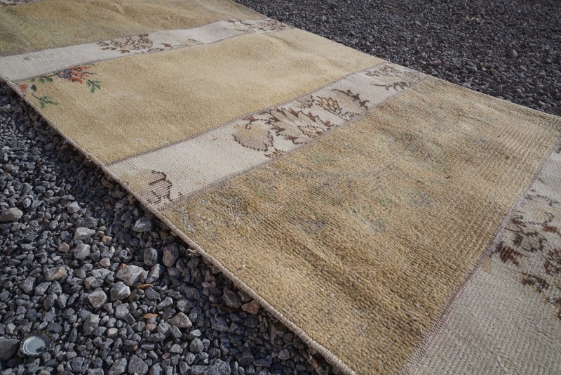 Vintage Turkish Oushak Runner Rug 3x15 ft Neutral Handmade Extra Long Carpet 829 gallery