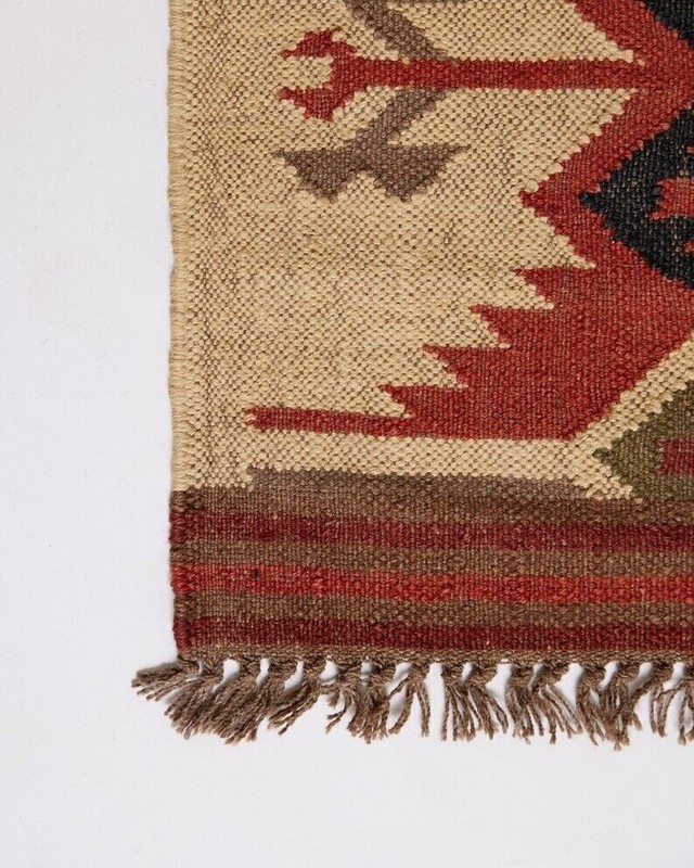 Rectangle Rug Vintage Wool Jute Area Accent Hallway Kilim Oriental Rug Runner gallery