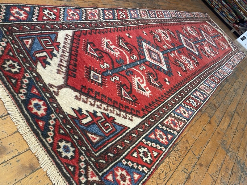 Beautiful Antique 1940-1950's Wool Pile Henna Dye Tribal Runner Rug 2’6”x9’2” gallery