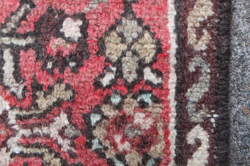 Vintage Worn Hand Made Traditional Oriental Wool Red Long Runner 257x63cm gallery