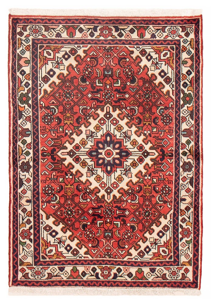 Vintage Hand-Knotted Area Rug 3'5" x 4'9" Traditional Wool Carpet