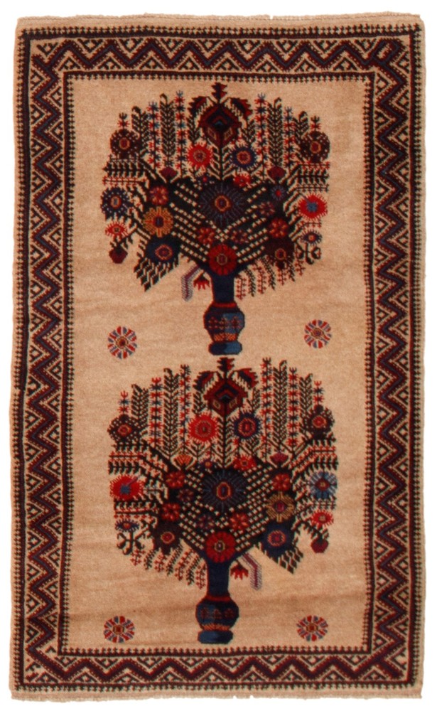 Vintage Hand-Knotted Carpet 2'11" x 4'8" Traditional Oriental Wool Area Rug