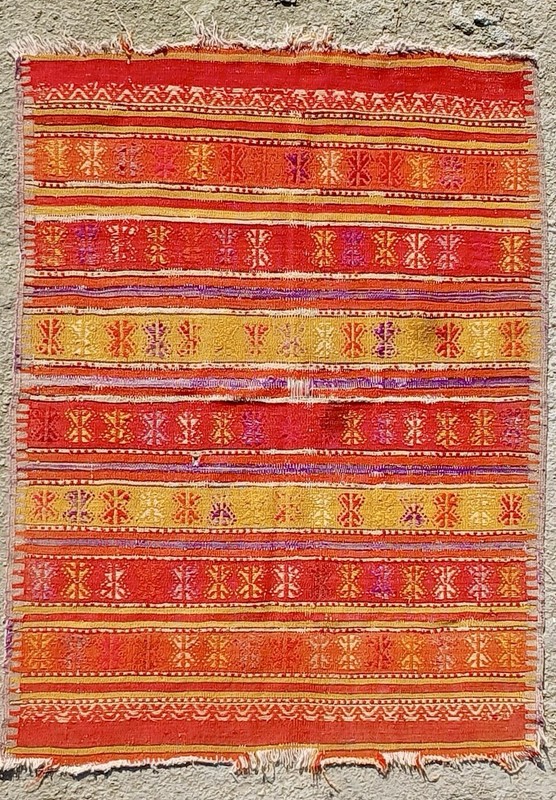 Beautiful Vintage Distressed Kilim Rug From Denizli Western Anatolia gallery