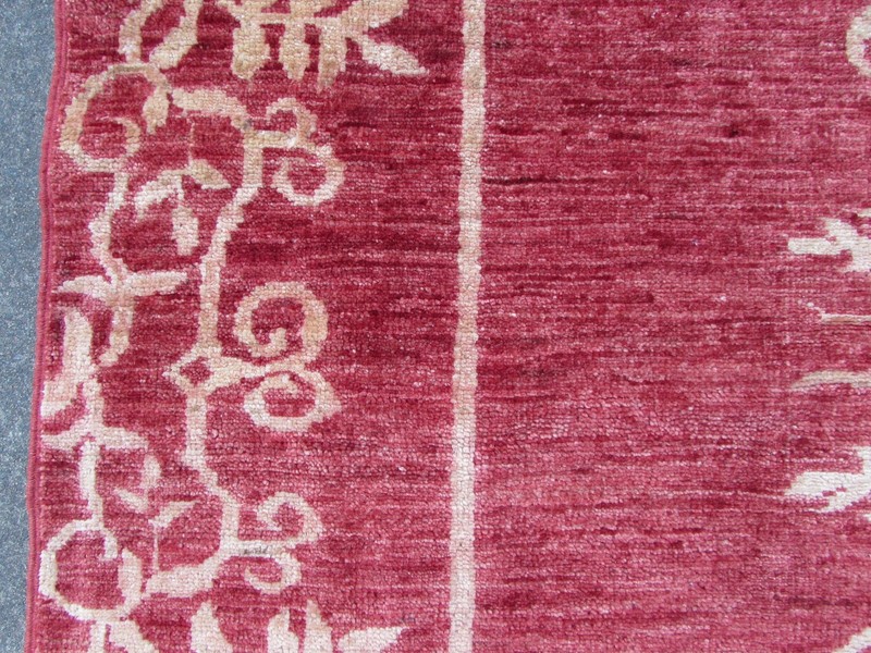 Traditional Hand Made Afghan Contemporary Gabbeh Wool Red Gold Rug 183x119cm gallery