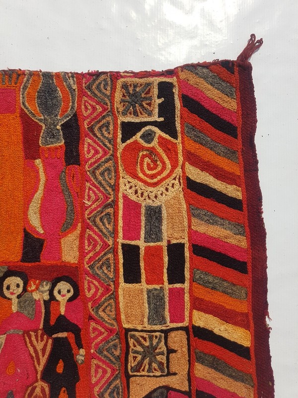 Vintage Traditional Handcrafted Lovely Embroidery Rug for Home Décor 86x48 cm gallery