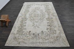 Oushak Turkish Vintage Rug 5×9 Kilim Rug Anatolian Handmade Boho Decor BEIGE