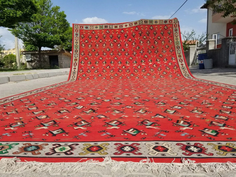 1930-1940's Romanian Oltenian Kilim 11'5" × 21'8" gallery