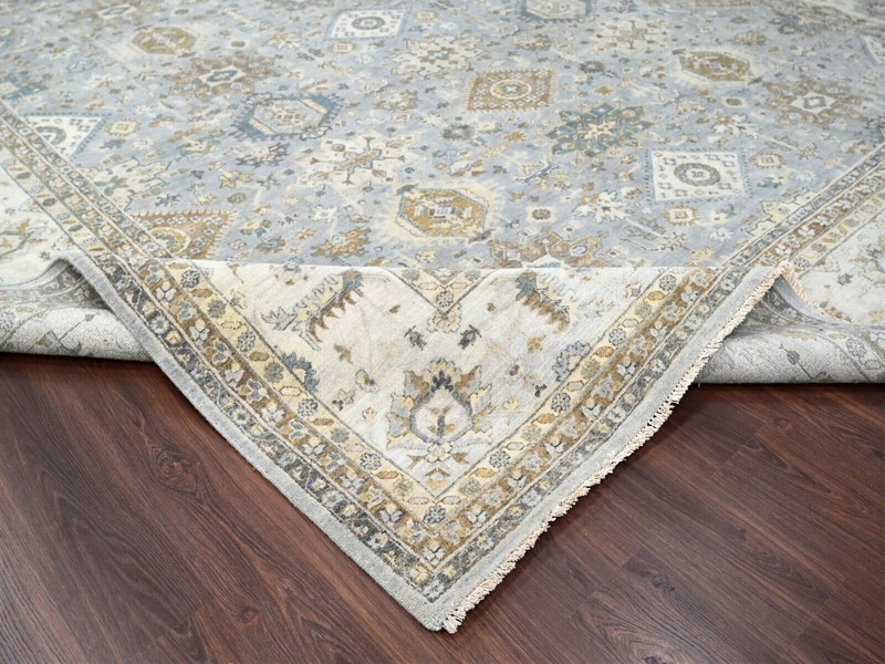 Exquisite Grey Color, Original Antique Oushak Collection Rug 12'3" x 17'8" gallery