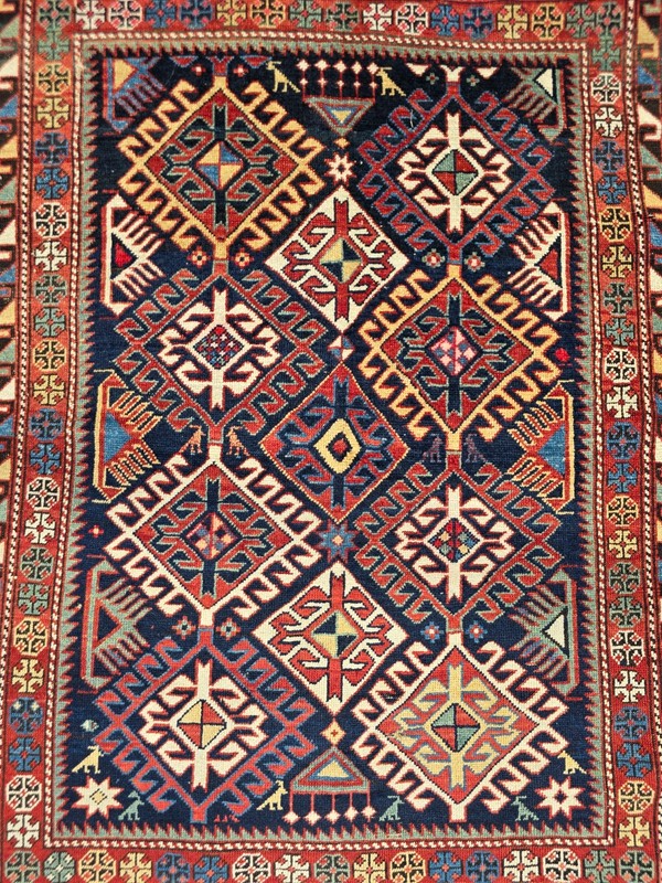 Antique c. 1900 Shirvan Caucasian Rug Carpet Nice Bright Colors gallery