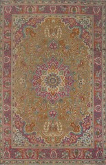 Over-Dyed Wool Floral Living Room Area Rug Vintage Traditional Carpet 7×10