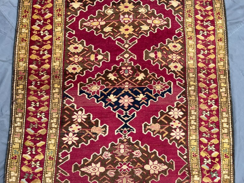 Vintage Hand Knotted Caucasian Kazak Runner 3x16 Handwoven Wool Entryway Rug gallery