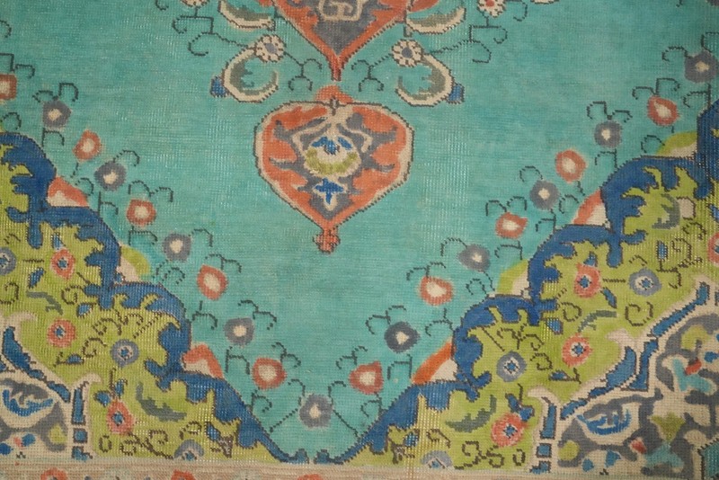 Turquoise Blue Traditional Area Rug 6x10 ft Hand-knotted Wool for Living Room gallery