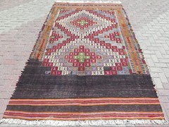 Oushak Kilim Rugs, Area Rug, Large EmbroideryRug, Wool Kelim, Floor Rug 73″X123″