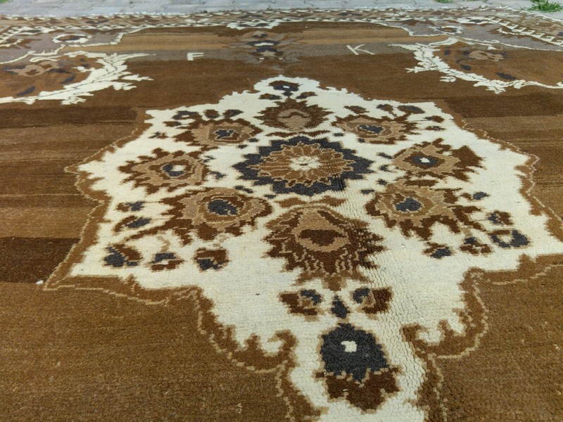 Vintage 1950-1960's Wool Pile Ushak Rug 6' x 9' gallery