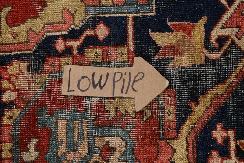 Antique Vegetable Dye Heriz Serapi Large Area Rug Hand-knotted Oriental 10'x11' gallery