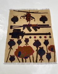 74×63 Cm Afghan War Rug War Rug Beautifully Made Wool Rug Handicrafts #417