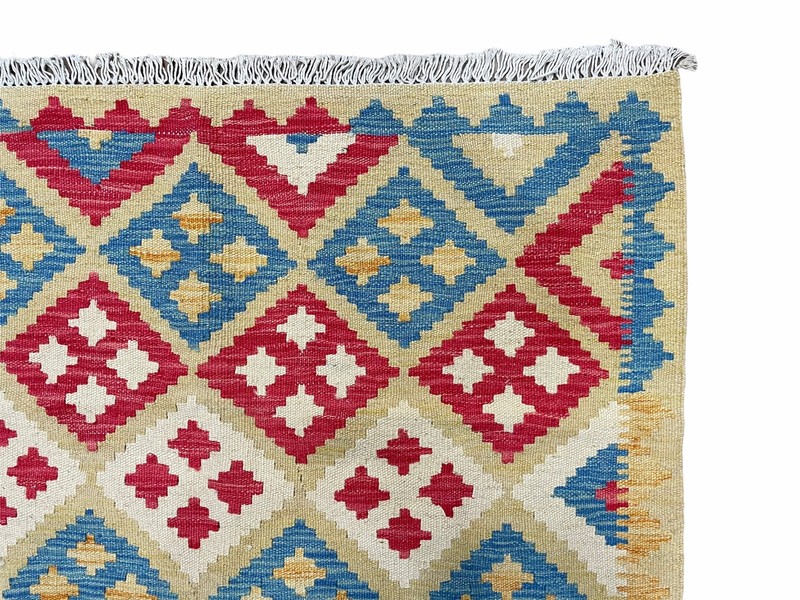 3x5 Kilim Rug Multicolor Tribal Kilim Rug 3 x 5 Tan Light Blue Red Beige New Wow gallery