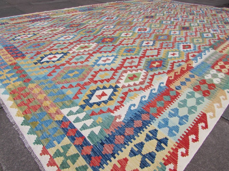 Vintage Kilim Traditional Hand Made Oriental White Wool Large Kilim 502x310cm gallery