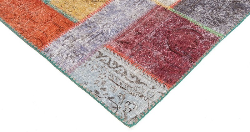 Patchwork 302x201 cm Hand-Knotted Vintage Oriental Rug Carpet gallery