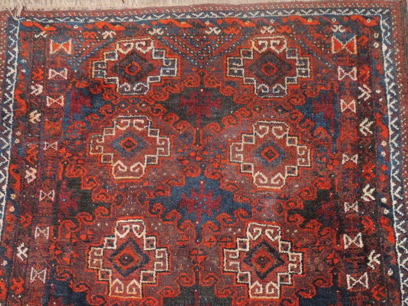3x6ft. Handmade Antique Turkoman Bokharra Wool Runner gallery
